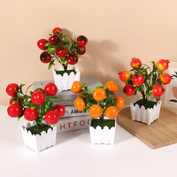 Künstliche Früchte im Topf, Künstliche Blumen, Kreatives Design im Nordischen Stil, Blumentopf für Innenräume, Wohnzimmer, Schreibtischdekoration