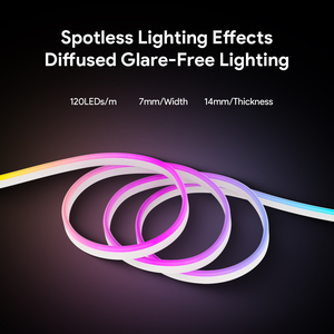 EDUP Tira de Luz <span class=keywords><strong>LED</strong></span> de Neón Inmersiva, Flexible, DIY, con Aplicación RINO Inteligente, Control <span class=keywords><strong>WiFi</strong></span> Inteligente, 3M, 2 Unidades - Product Image 4