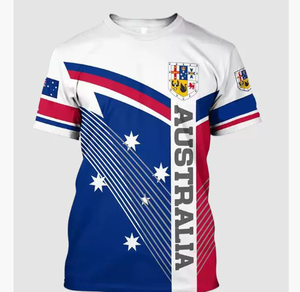 Australia Cheap All Country Country Short Sleeve T Shirt Flag Custom Flag 3D Printed T-Shirt for Promotional