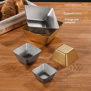 YolecenVintage Plat à sauce carré en acier inoxydable 304, design rétro de luxe léger, bol à snack pour restaurant occidental ancien, frites - Product Image 2