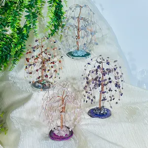 Оптовая продажа, Натуральный Счастливый Кристалл дерева, целебные камни, гравий, ива, фэншуй для бизнеса, подарок