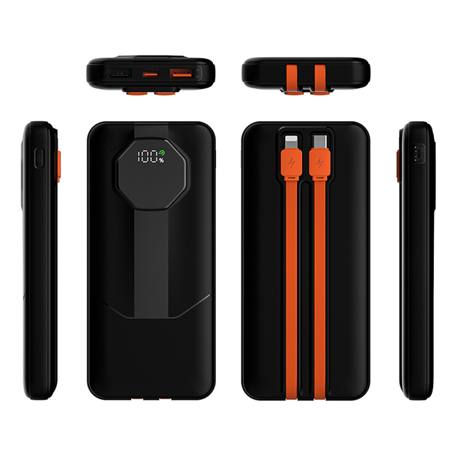 ZUZG 10000mAh 20000mAh LED Digital Display Power Bank with Built-in Micro USB Cable 20W PD Fast Charge 22.5W Super Fast Charge