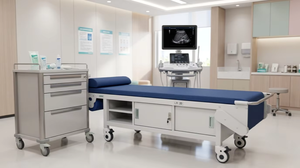 Table de diagnostic échographique électrique avec armoires de rangement, table de transfert patient automatique avec portes coulissantes pour radiologie - Product Image 4