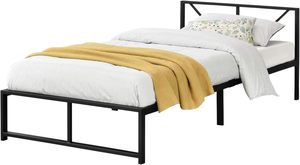 <span class=keywords><strong>Cama</strong></span> Metálica Individual de <span class=keywords><strong>90</strong></span> x 200 cm con Espacio de Almacenamiento Debajo del Marco, Acero Negro - Product Image 5