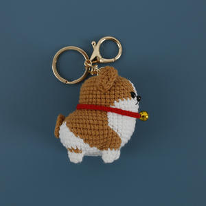 Mignon Fil Crochet Animaux Jouets Corgi Chien Porte-clés À La Main À Tricoter Pet Chien Poupée Porte-clés Pendentif Tricoté Chiot Crochet Porte-clés - Product Image 5