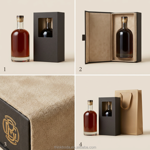 Bouteille en verre à épaules arrondies avec bouchon à vis, vide, 1L, pour spiritueux, café infusé à froid, jus, ou comme pot à kombucha - Product Image 3