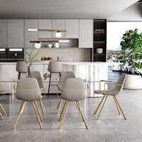 Chaise de salle à manger pour usage domestique, canapé de loisirs avec dossier, chaise de restaurant/hôtel de luxe nordique, chaise moderne en fer forgé et cuir, style minimaliste.