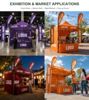 Tente Marquee 3x3 Personnalisée Imprimée Promotionnelle Auvent Pliante Pop-Up Gazebo Canopy Affichage pour Salons Professionnels Tentes Promotion d'Événements
