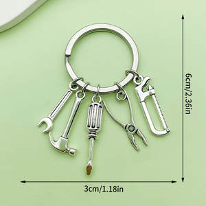 2026 迷你流行款式定制工具锤子螺丝刀扳手工具金属吊坠多功能工具钥匙扣 - Product Image 2