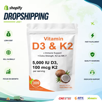 Envío Rápido DDP, Cápsulas Blandas de Vitamina D3 K2 MK7 con Aceite de Coco, Refuerzo Inmunológico, 5000 UI, Suplementos, Proveedores Privados