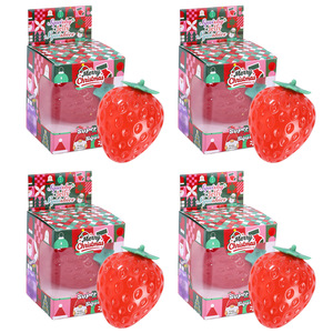 Articles fantaisie de Noël : Jouet de pincement et de relaxation en maltose, grande fraise rouge - Product Image 4