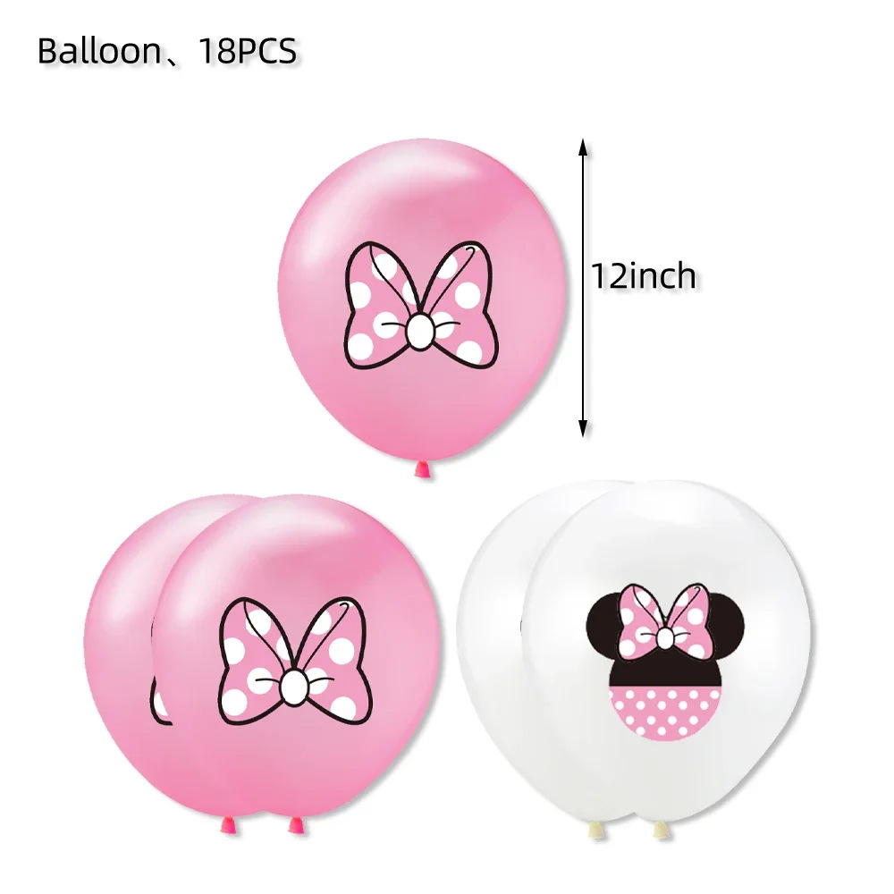 Ballons en latex rose et blanc - 18 pièces, 30 cm