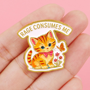 <span class=keywords><strong>RAGE</strong></span> CONSUMES ME Épinglette en émail motif chat mignon, broche, épingles de revers, badge pour sac à dos, accessoires vestimentaires, bijoux animaliers, cadeaux - Product Image 2