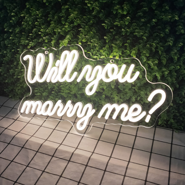 Will You Marry Me Wedding Decoration Neon Sign for Wedding Ceremony Engagement Party Decoration Valentine's Day Decor