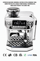 Machine à expresso en acier inoxydable, pompe 15 bars, contrôle de température PID, réservoir d'eau de 2,0 L, cafetière domestique