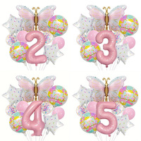 Nouvel ensemble de ballons élégants en aluminium en forme de papillon pour fête d'anniversaire d'enfants, fête des Mères, remise de diplôme, décoration de beignets, photo