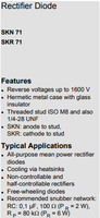 Clou redresseur de diode Standard, mm, Diode SKN71 skrr