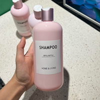 Emballage cosmétique, flacon pompe rose 350ml/500ml pour shampoing et lotion corporelle, avec logo personnalisé, matériau PET, emballage pour soins de la peau