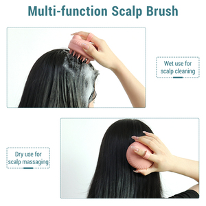 Custom Print Logo Wholesale Hair <b>Brushes</b> Hair Care Tools Barbershop Salon Professional Soft Silicone Hair <b>Scalp</b> Massage <b>Brush</b> - Product Image 5