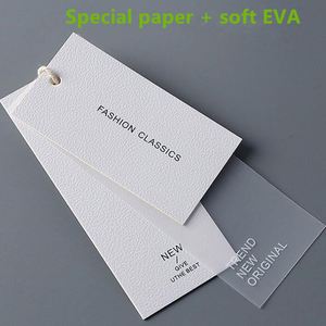 Customized Various Style Clothing Hanging Tag Label Clothing <b>Black</b> White Card Garment Hang Tag for Shirt - Product Image 3