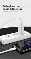Câble de charge rapide Type C Premium 1m 5A, câble USB C haute vitesse, câble de données Type C en PVC blanc, câble de charge super rapide pour Huawei