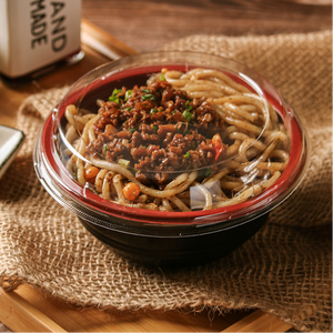 Noir Jetable Tour Au Micro-ondes Restaurant <span class=keywords><strong>Donburi</strong></span> Riz Ramen Nouilles Soupe Chaude Alimentaire Emballage En Plastique À Emporter Nourriture PP Bol - Product Image 6