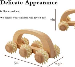 Rol pijat genggam untuk nyeri otot: alat terapi kayu untuk tubuh, rol Fascia kayu untuk drainase limfatik tisu dalam - Product Image 5