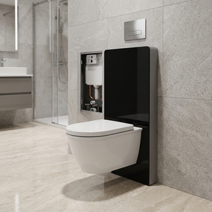 Réservoir d'eau dissimulé en verre trempé à double chasse, design moderne, <span class=keywords><strong>pour</strong></span> cuvettes de toilettes suspendues ou sur pied - Product Image 1