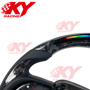 Volant de course en fibre de carbone forgée et cuir perforé avec LED et indicateur de régime pour Hellcat Dodge Charger Challenger RT/SRT Durango - Product Image 2