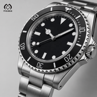Montre mécanique pour homme en acier inoxydable avec aiguilles lumineuses, bracelet de 20 mm, style business, résistante à l'eau