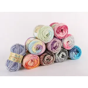 Special dyed multicolor yarn rainbow hand knitting yarn cotton blended yarn