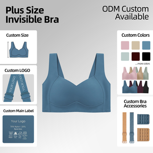 Reggiseno Senza Cuciture OEM ODM Personalizzato, All'Ingrosso, Taglie Forti, Senza Ferretto, con Spalline Larghe, Traspirante, Copertura Totale per Donne con <span class=keywords><strong>Seno</strong></span> Grande - Product Image 3