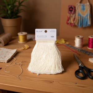 Ilan Flecos Frange con nappe 15x150cm Bianche per Artigianato e Decorazione - Product Image 3