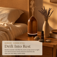 Diffuseur d'arômes 100% bois d'acacia véritable 200ml, grain naturel, 10-50m², 40dB, ultrasonique, pour hôtels, durable, OEM, MOQ 2 pièces