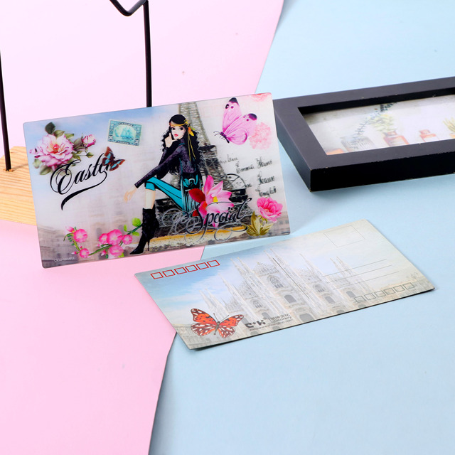 BSCI Audit Company Custom 3D Lenticular Souvenir Postcard PP Polypropylene PET Plastic Lovely Animal Design Offset Printing