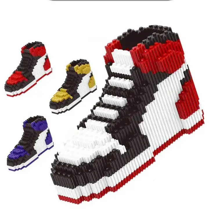 Linkgo mô hình giày mini khối xây dựng bộ sưu tập giày bóng rổ gạch kim cương mini mô hình lắp ráp 3D đồ chơi giáo dục
