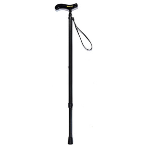 Canne télescopique pliante en fibre de carbone 3K pour personnes âgées, utilisation en extérieur, embout en caoutchouc antidérapant, design minimaliste - Product Image 1