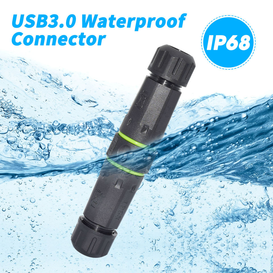 YPM20-USB3-A IP68 Waterproof USB 3.0 Female to Female Pass Through Extension Coupler
