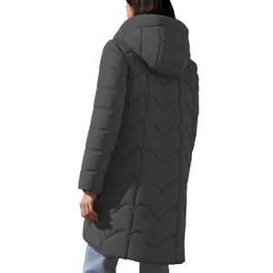 Женская стеганая куртка с капюшоном, зимняя верхняя одежда из полиэстера, оптовые поставки от производителя, OEM - Product Image 4