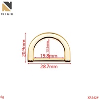 Aksesoris Tas Tangan Ring D Logam 19.8mm, Tersedia, Bahan Zinc Alloy, Bentuk D, Gesper Tahan Lama, Konektor Gantungan untuk Tas Pakaian