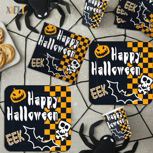 Xieli Vietnam Platos Desechables Con Patrón De Murciélago De Calabaza Para Decoraciones De Vajilla De Fiesta De Halloween - Product Image 3