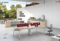 Table de réunion de bureau moderne simple 4 places, poste de travail minimaliste pour le personnel, bureau de conférence commercial, table en métal