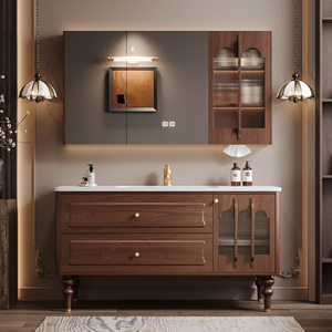 Mueble de Baño con Lavabo Individual o Doble, Mueble de Baño Independiente de Alta Gama con Espejo Inteligente LED Antivaho - Product Image 1