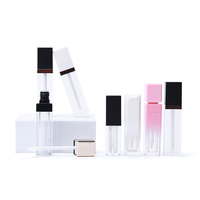 Tube de Rouge à Lèvres Vide de Qualité Luxe Forme Carrée Dégradé Blanc Noir Rose Ombré pour Gloss