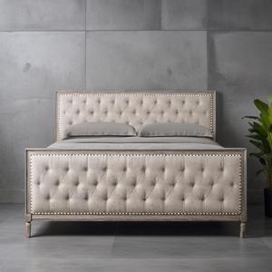<strong>Modern</strong> Luxury Solid Oak Wood <strong>Single</strong> Double Hotel <strong>Bed</strong> Bedroom Furniture Platform Queen King Size <strong>Beds</strong> - Product Image 1