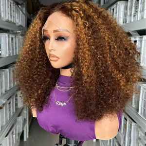 วิกผมแท้จากอินเดียแบบลูกไม้ด้านหน้า 13x4 ความหนาแน่น 200% ขนาด 14 นิ้ว ทรงแอฟโฟรสั้นหยิกฟู สำหรับผู้หญิงชาวยุโรปและอเมริกา - Product Image 4