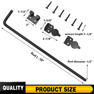 Varilla de sujeción de alta resistencia para cercas de madera, pernos de acero para cercas de madera, herrajes para portones de madera, pernos con acabado negro, anclaje para portones - Product Image 3
