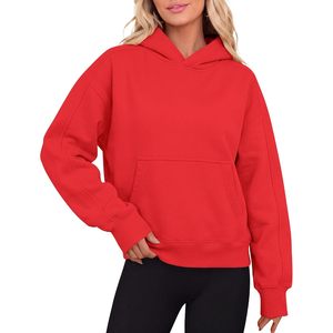 Sudadera con Capucha Corta Extra Grande para Mujer FOXA, Forrada de Felpa, Cálida y Acogedora para Otoño e Invierno - Product Image 1