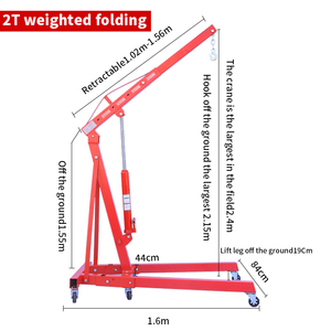 2 tấn 3ton gấp thủy lực cửa hàng cần cẩu động cơ xe nâng công cụ cho xe máy giặt xe công cụ - Product Image 3