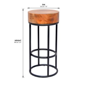 Black Metal & Wood Kitchen & Restaurant Bar <b>Stools</b> with Comfort Seat for Home Office & Hotel Use Commercial Furniture - Product Image 5